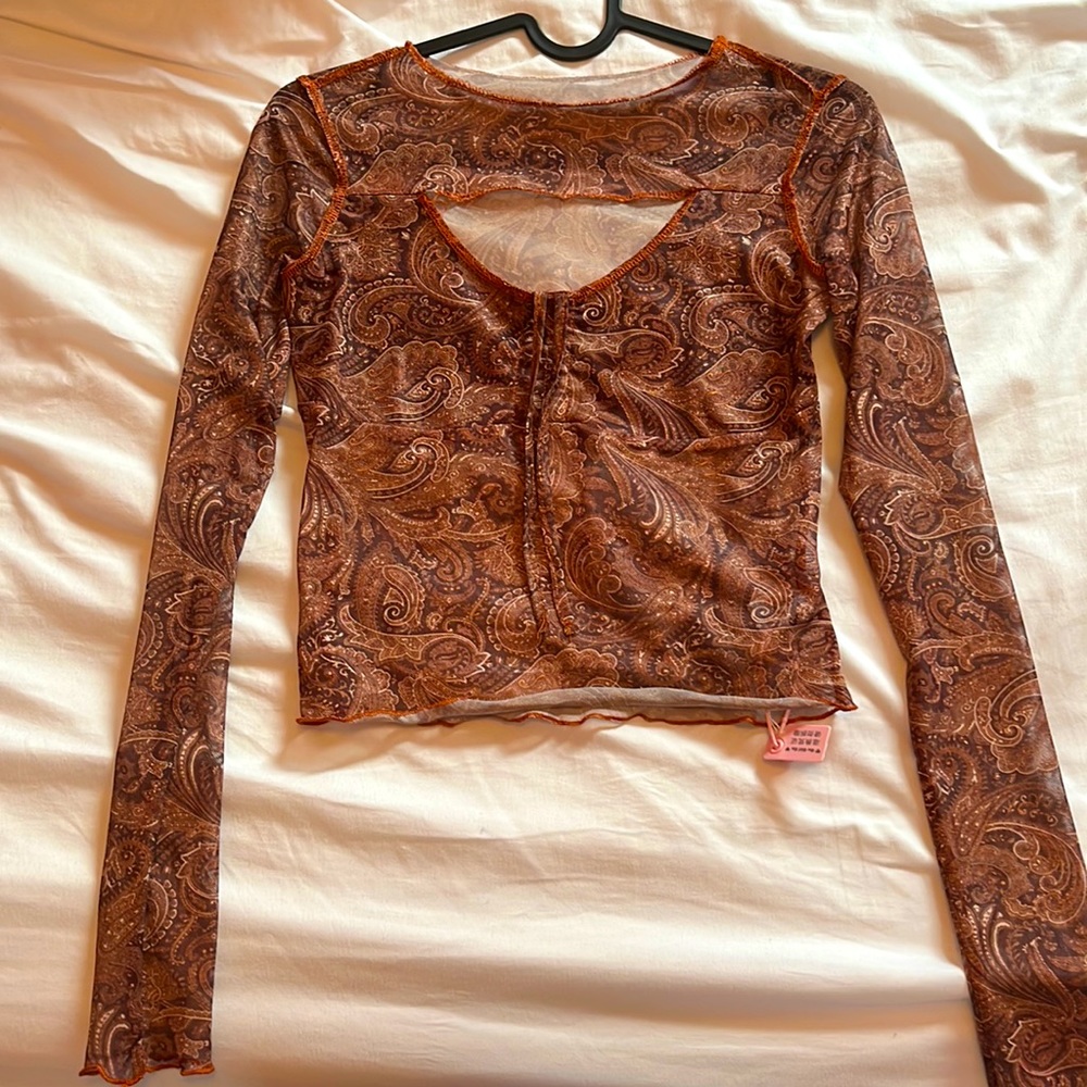 go girl go mesh long sleeve top